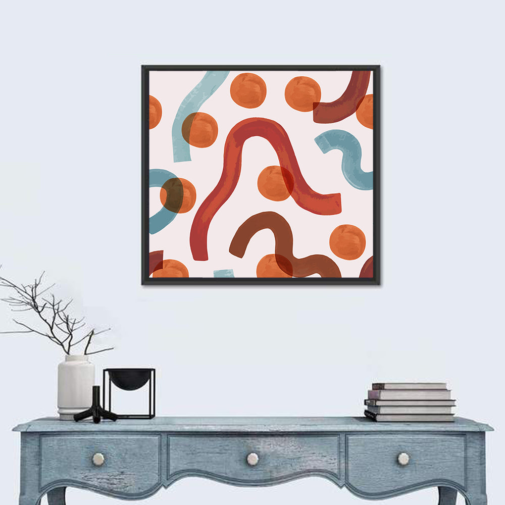 Playful Watercolor Worms Abstract Wall Art