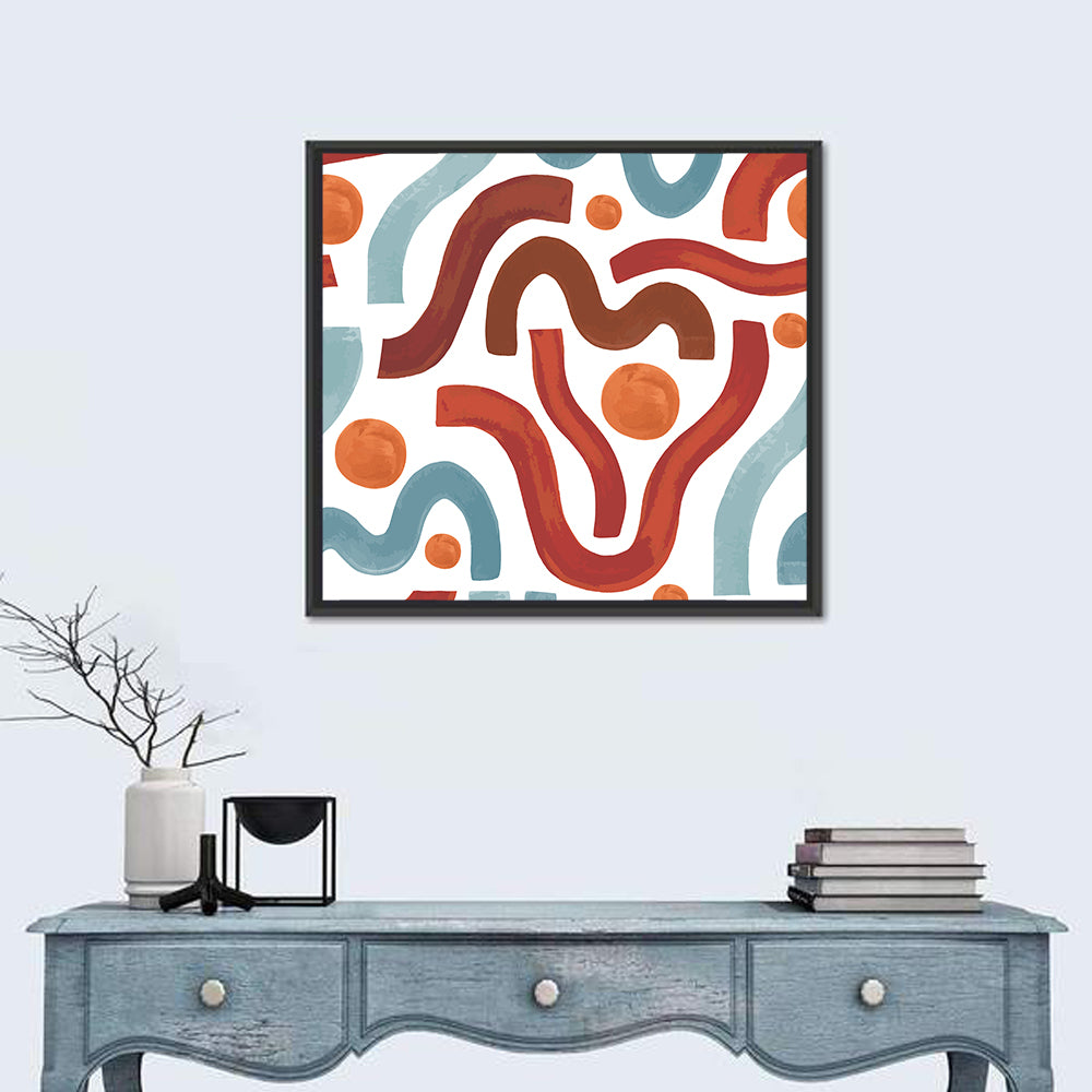 Sea of Worms Blue Abstract Wall Art