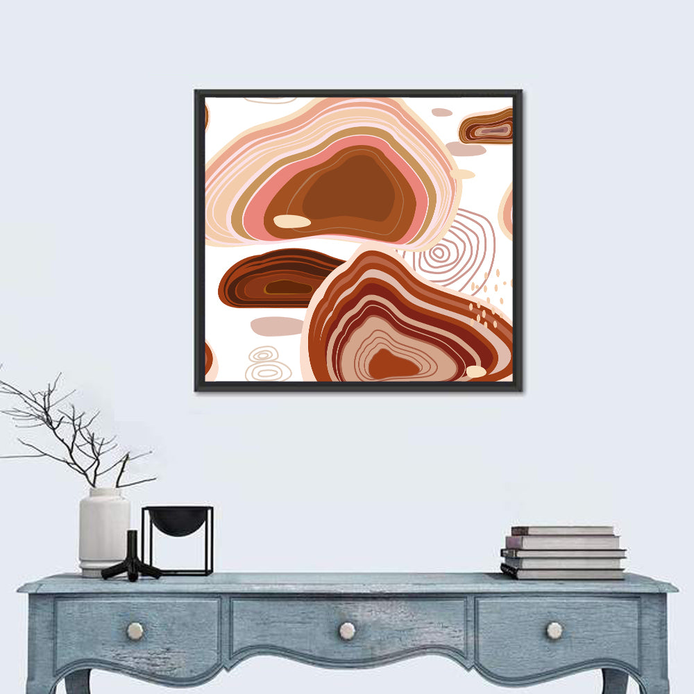 Precious Stones Abstract Wall Art in a room, square