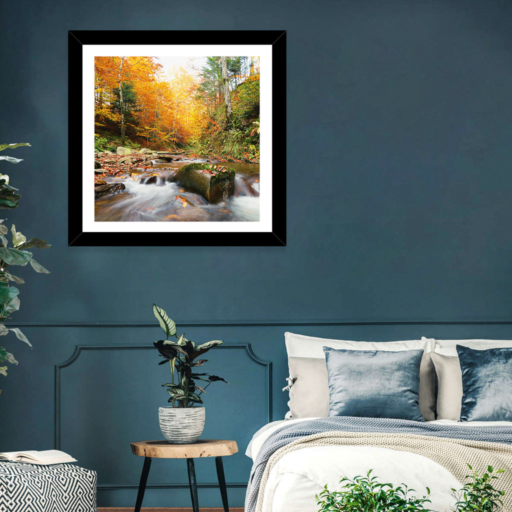 Forest Stream in Autumn Wall Art