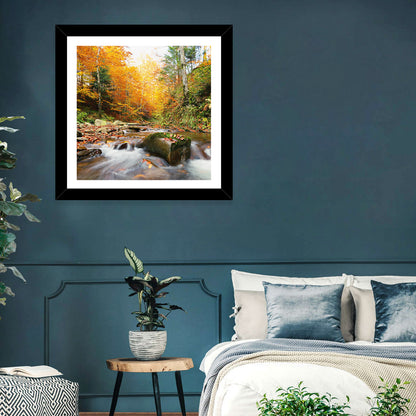 Autumn Forest Stream Wall Art