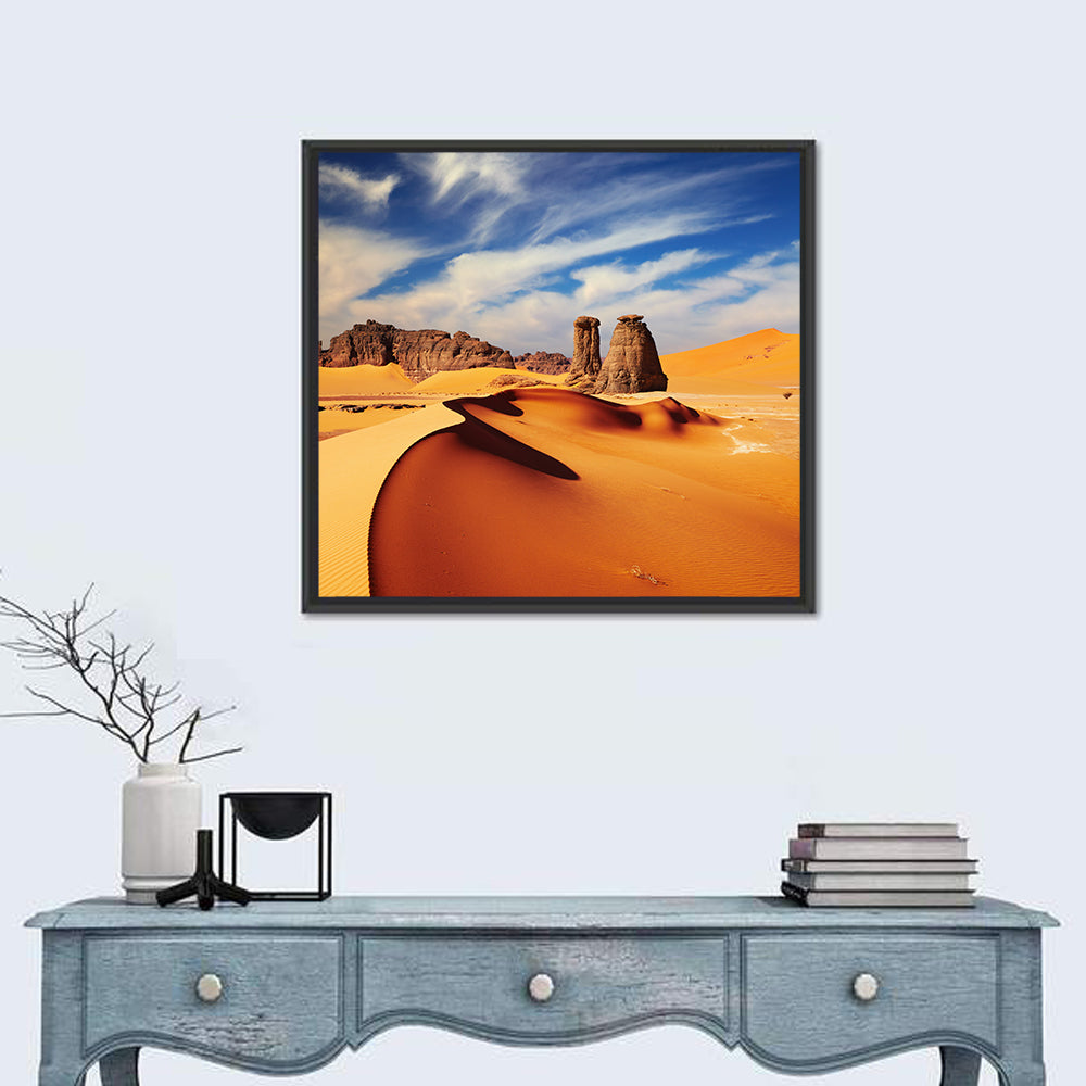 Tadrart Rouge Sand Dunes Wall Art in a room, square