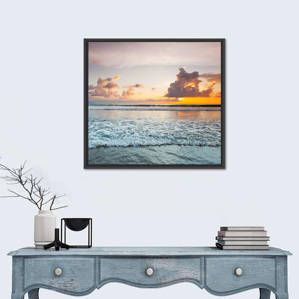 Golden Hour Beach Sunset Surf Wall Art