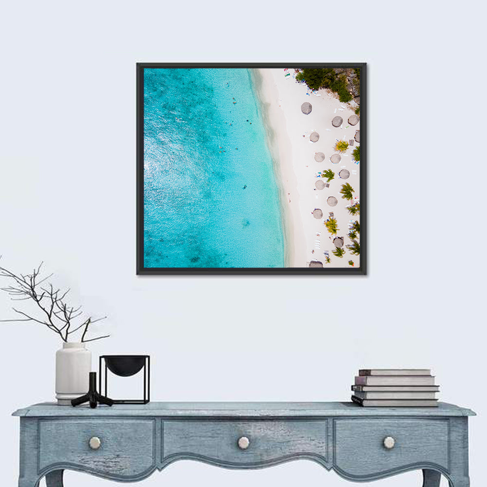 Cas Abou Aerial Shoreline Wall Art in a room, square