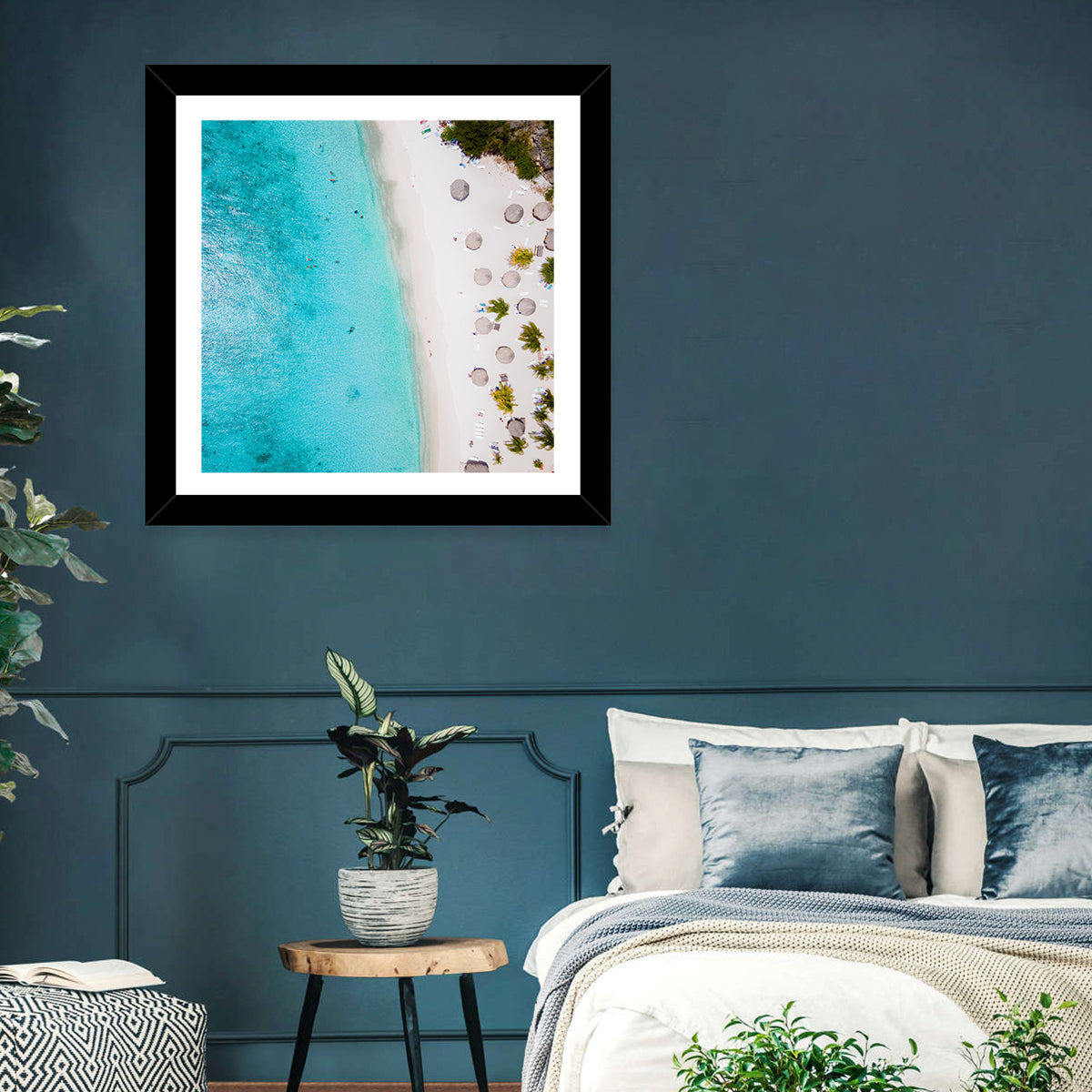 Cas Abou Aerial Shoreline Wall Art in a room, square