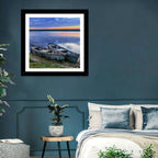 Chained Rowboats at Dusk Wall Art