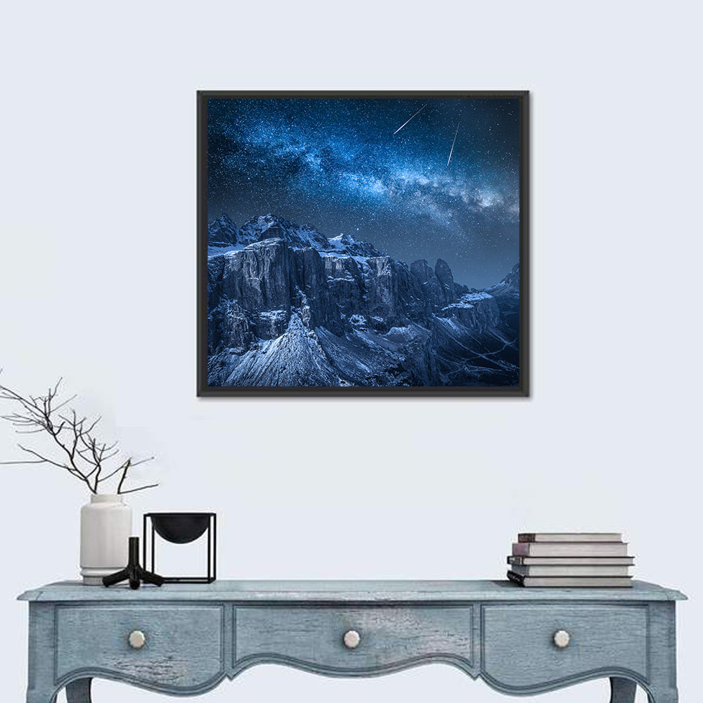 Milky Way Over Snowy Dolomites Wall Art
