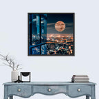 Bangkok Moonlit Skyline Wall Art