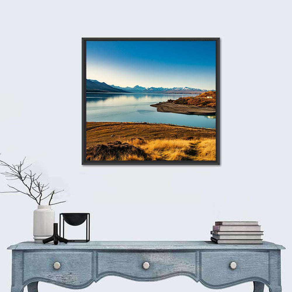 Lake Pukaki Golden Hour with Mount Cook Wall Art