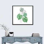 Monstera Leaves Watercolor Study Wall Art
