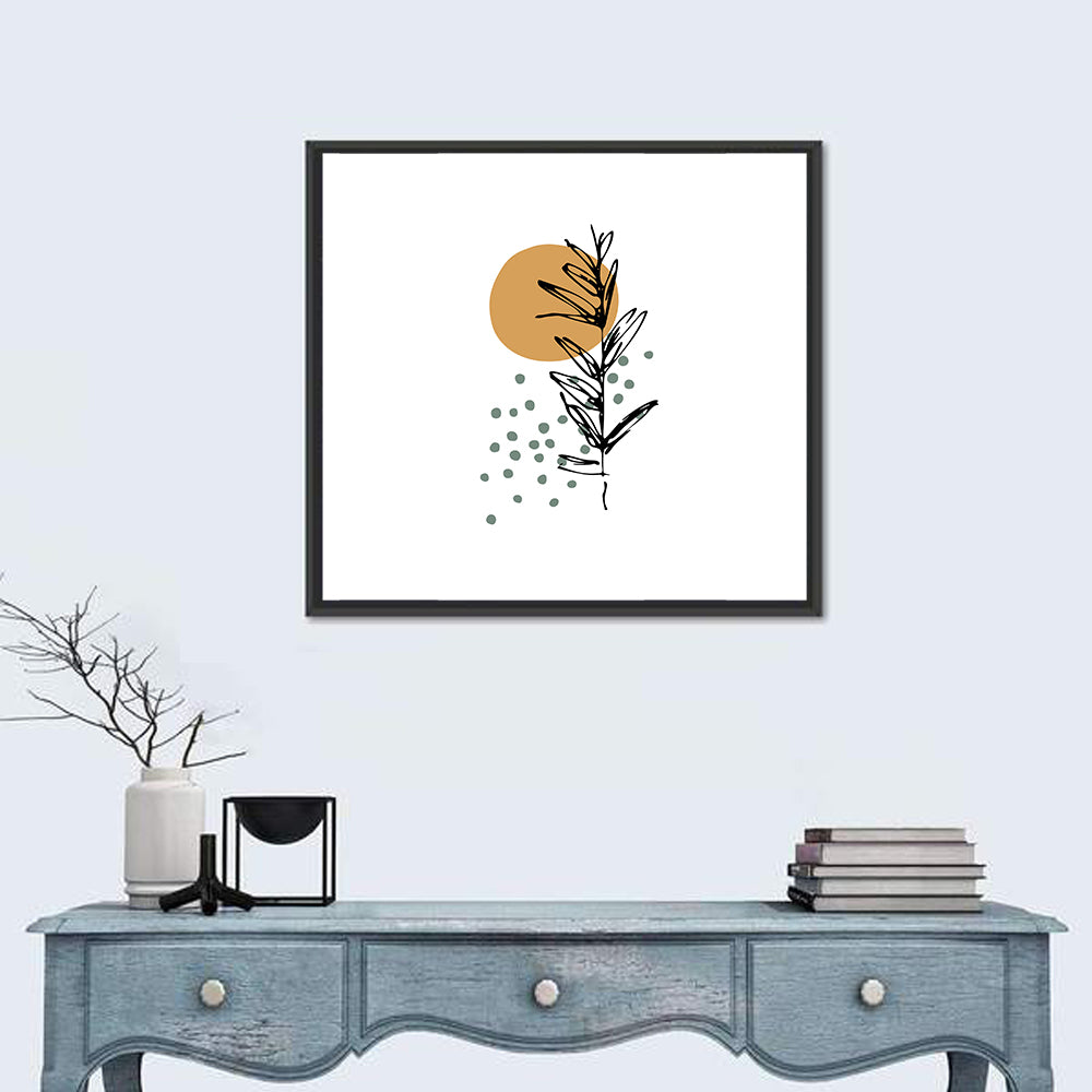 Ink Botanical Sun Study Wall Art in a room, square