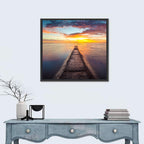 Stone Pier to Glowing Horizon Wall Art