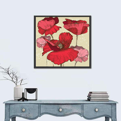 Poppy Flowers Abstract Wall Art