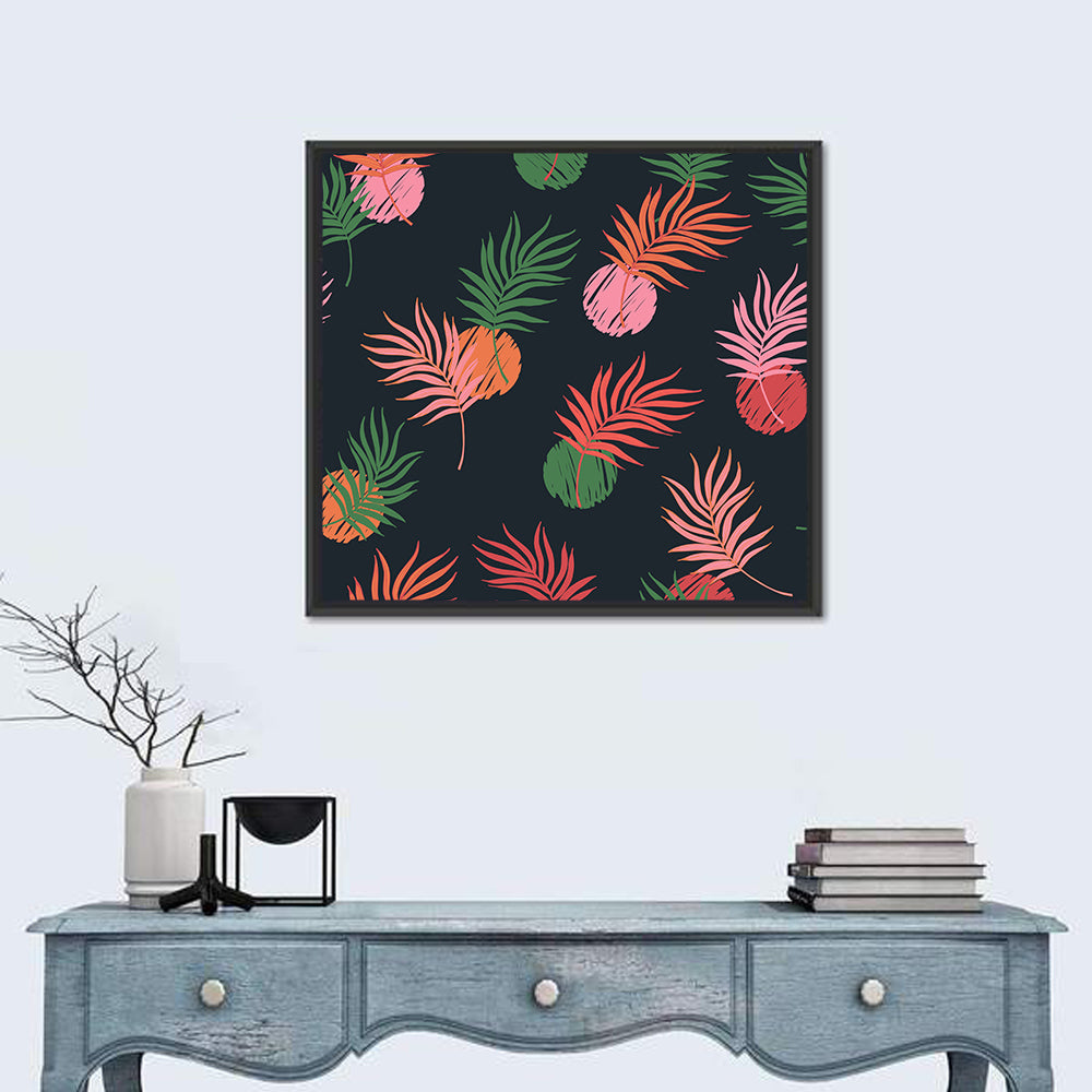 Palm Leaves with Scribbled Circles Wall Art