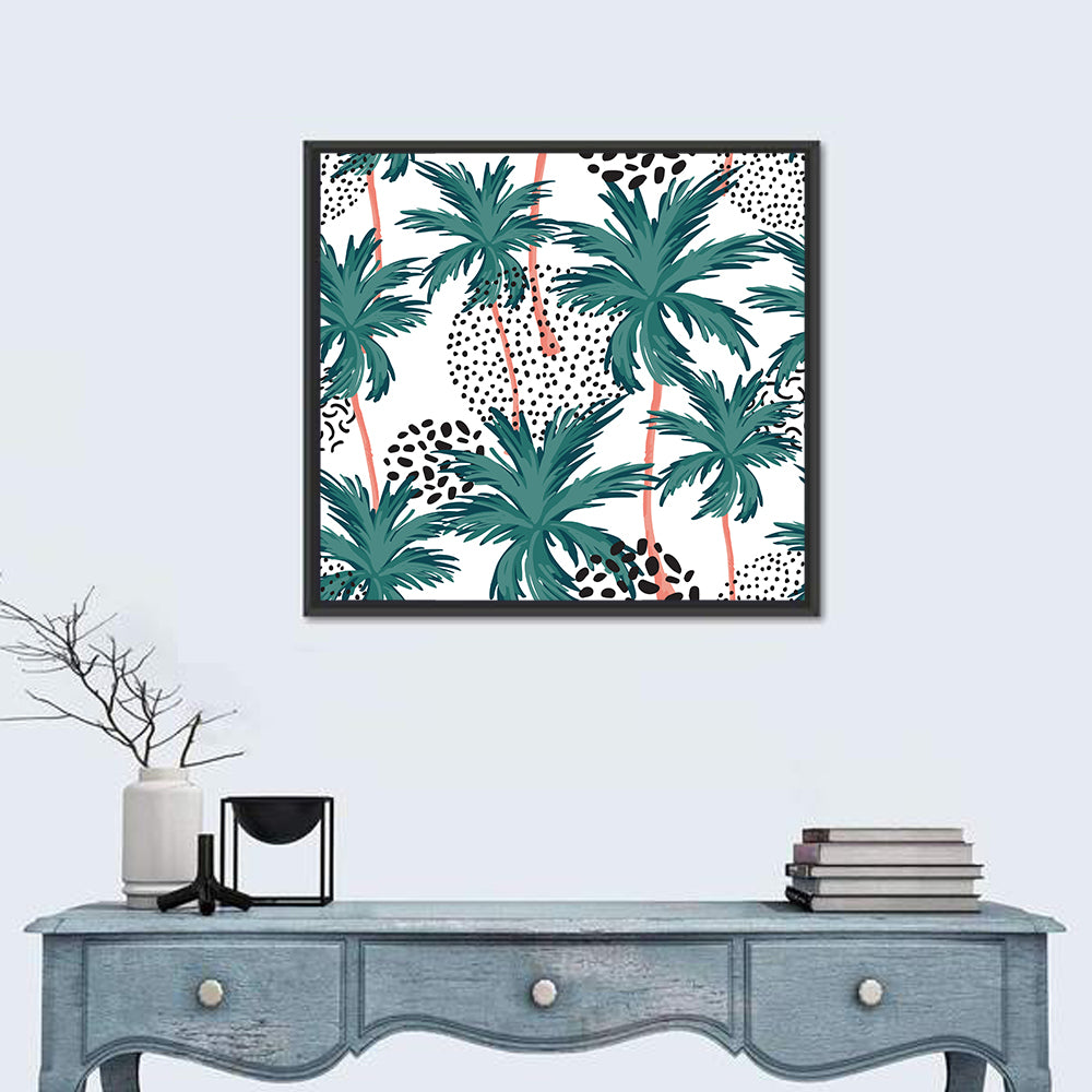 Pink-trunk Palm Pattern Wall Art