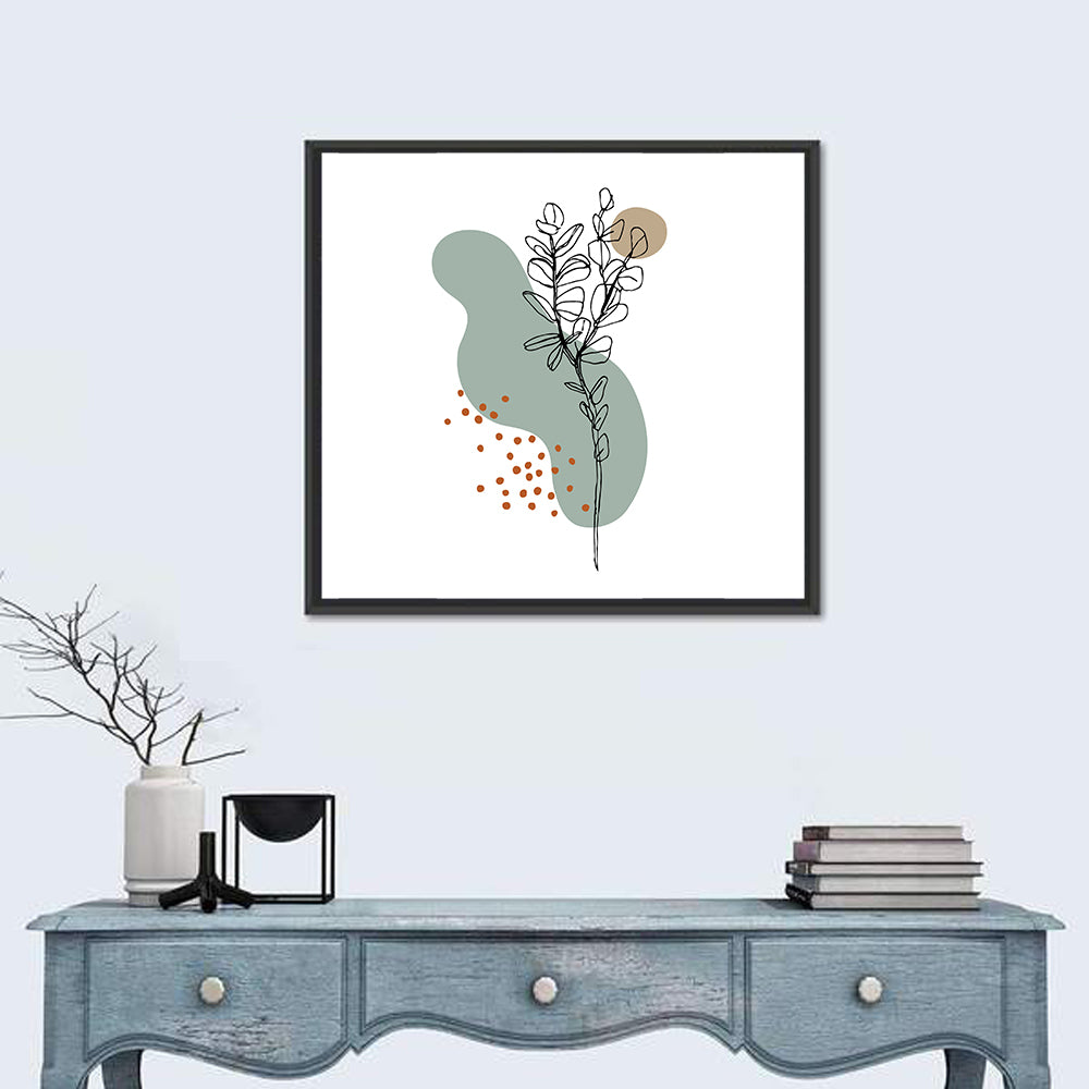 Eucalyptus Meadow Foliage Wall Art in a room, square