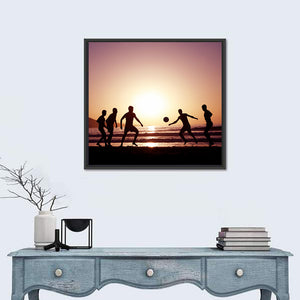 Football and Beach Sunset Wall Art