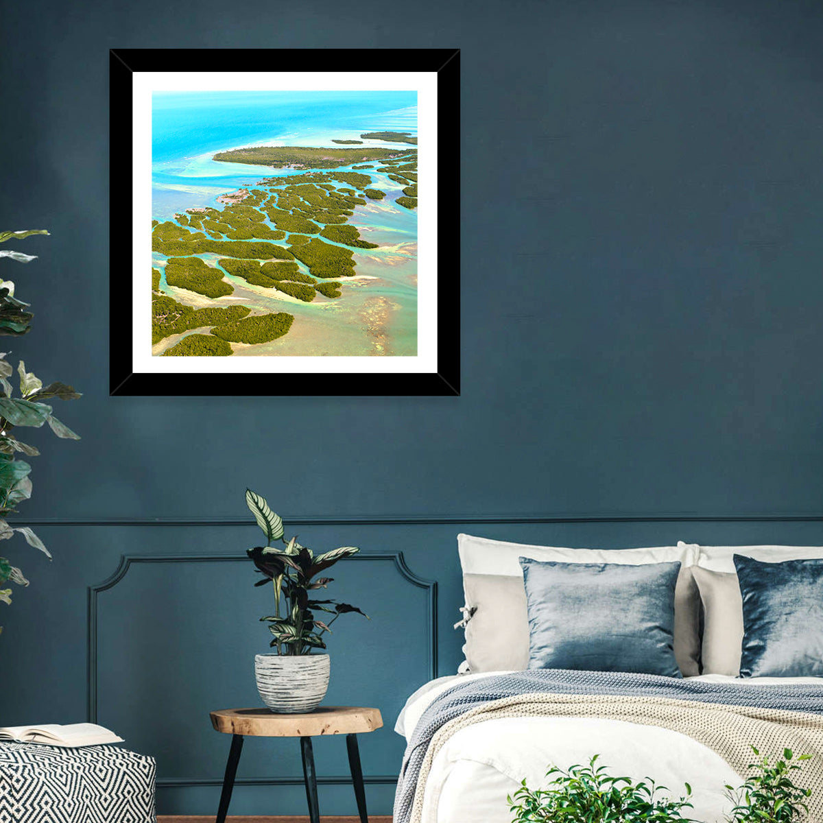 Florida Keys Mangrove Islands Wall Art in a room, square