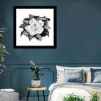 Ink Splatter Hibiscus Illustration Wall Art
