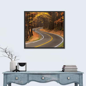 Curvy Autumn Roadway Wall Art