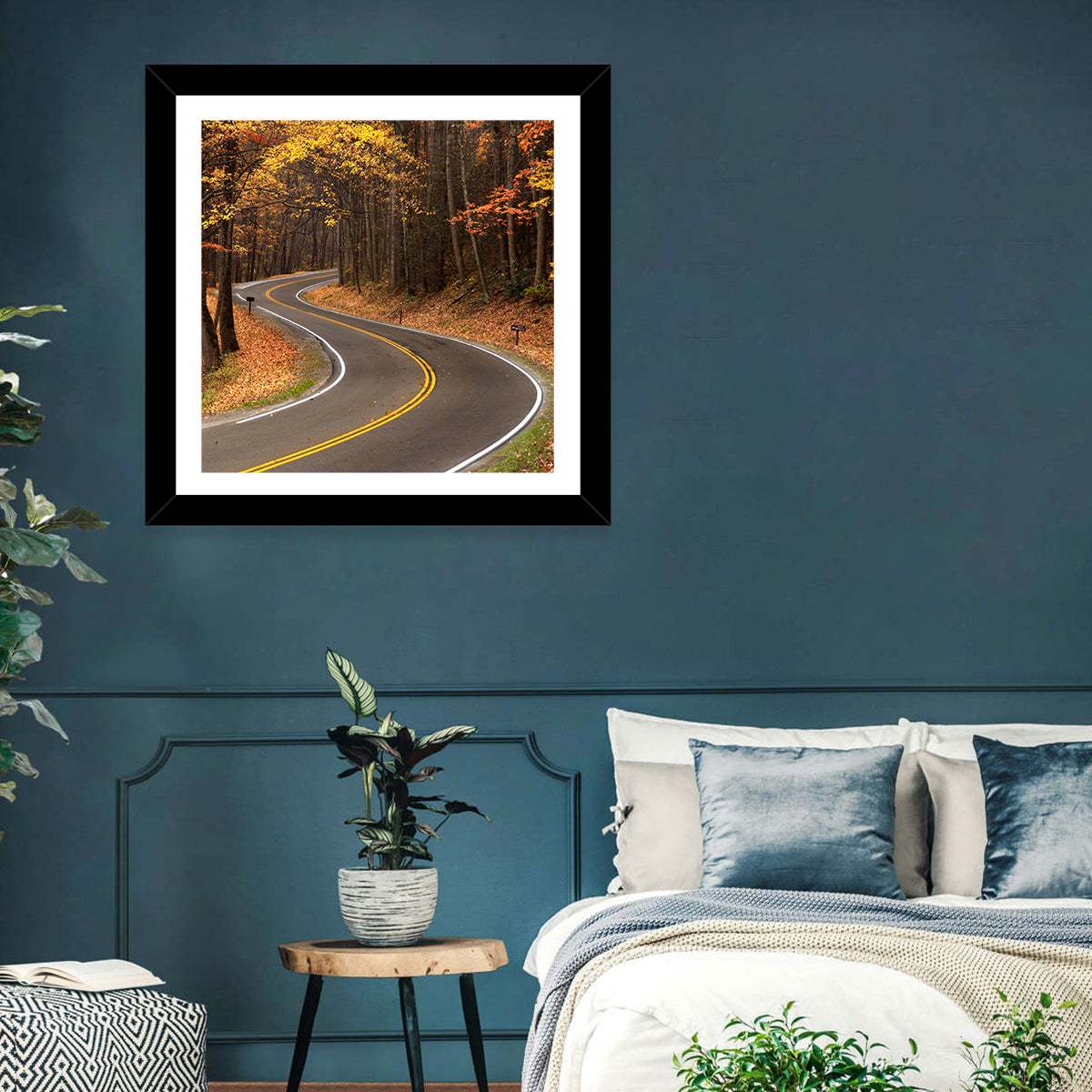 Curvy Autumn Roadway Wall Art