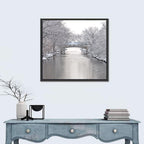 Yahara River Winter Stone Bridge Wall Art
