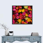 Multicolored Roses Close-up Wall Art