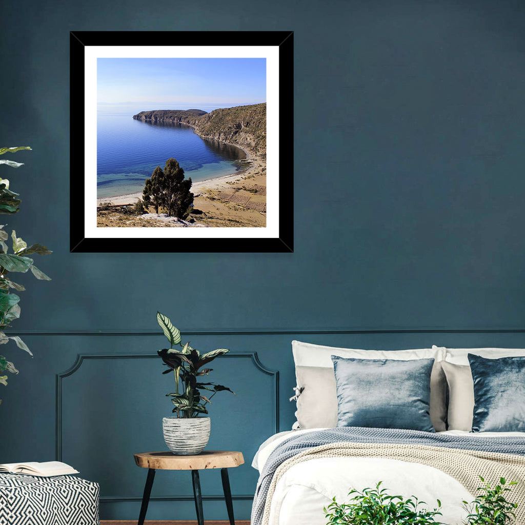 Titicaca Cliffs and Turquoise Water Wall Art