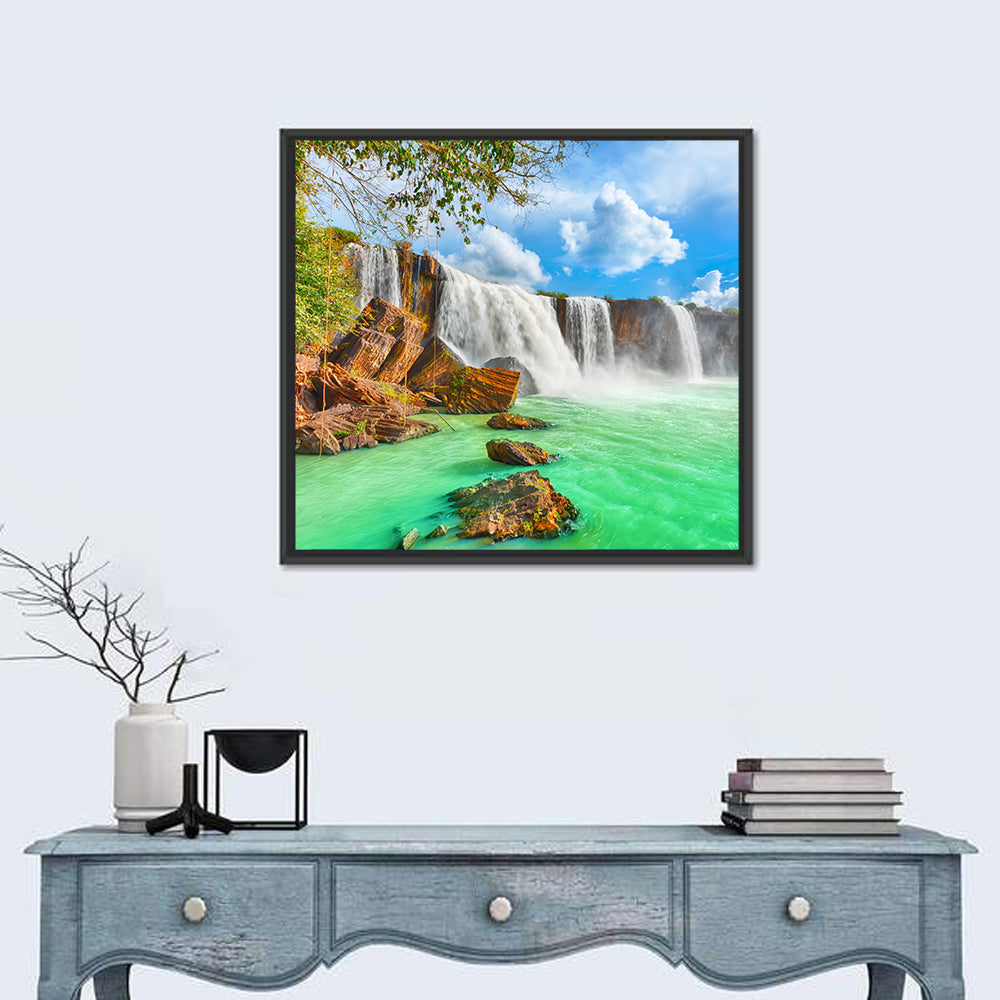 Dray Nur Waterfall Wall Art in a room, square