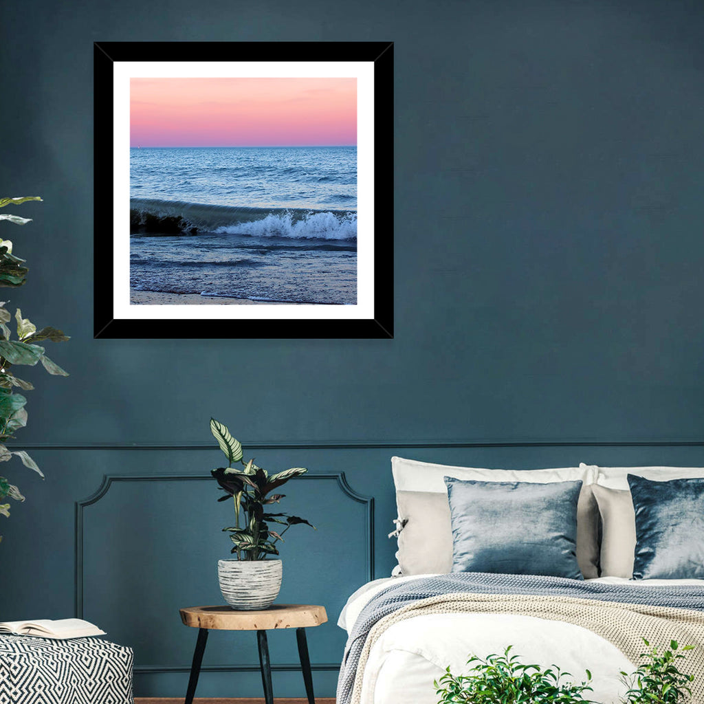 Lake Michigan Sunset with Sailboat Wall Art