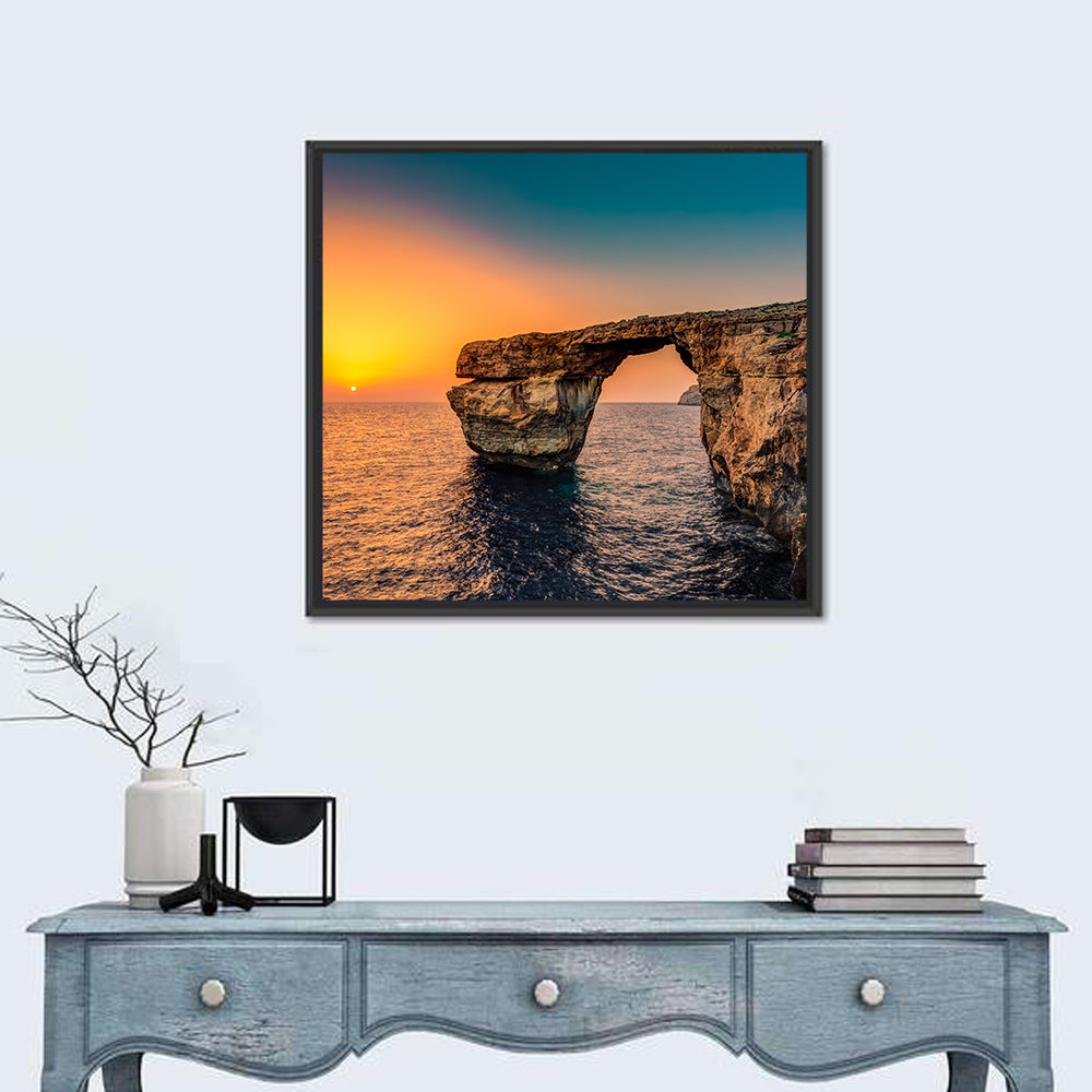 Azure Window Sunset, Dwejra Wall Art in a room, square