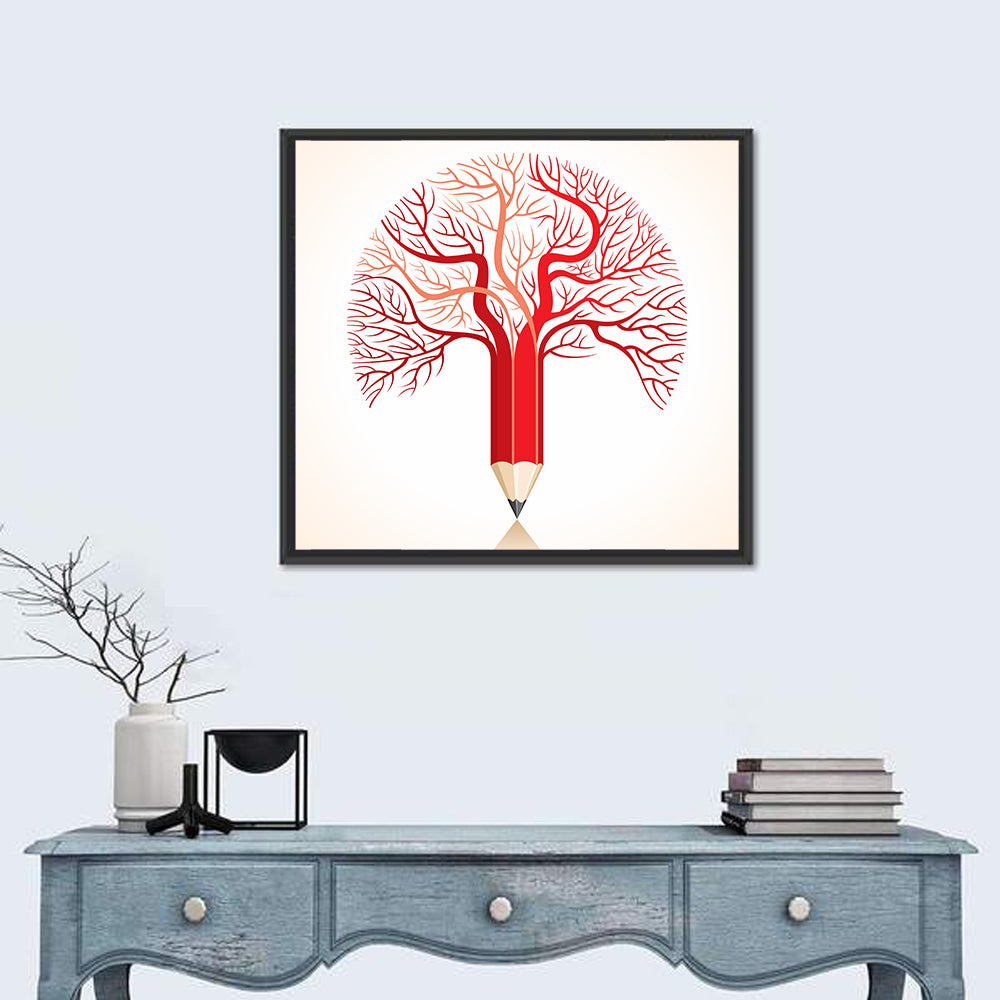 Knowledge Tree Pencil Illustration Wall Art