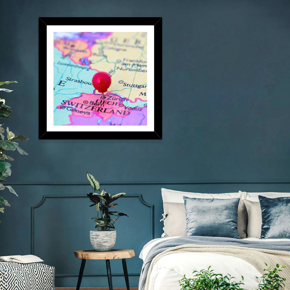 Switzerland Map Wall Art