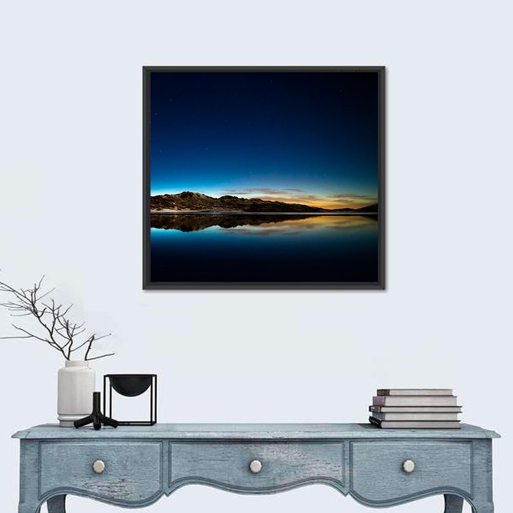 Kleifarvatn Lake at Dusk Wall Art in a room, square