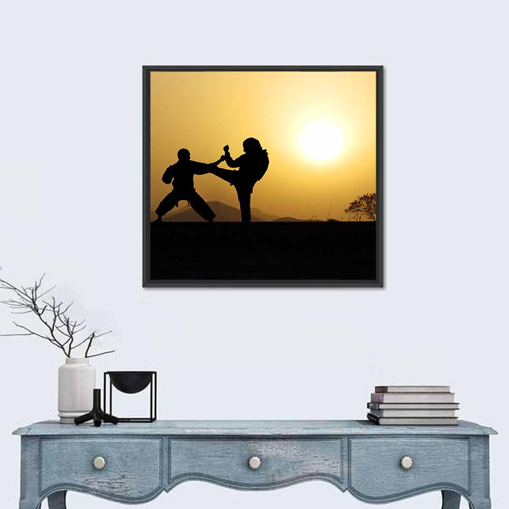 Martial Arts Silhouette Wall Art