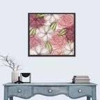 Vintage Floral Pattern with Polka Dots Wall Art