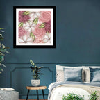 Vintage Floral Pattern with Polka Dots Wall Art