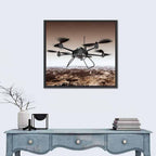 Spy Drone Over Arid Landscape Wall Art