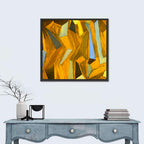 Golden Blocks Abstract Wall Art