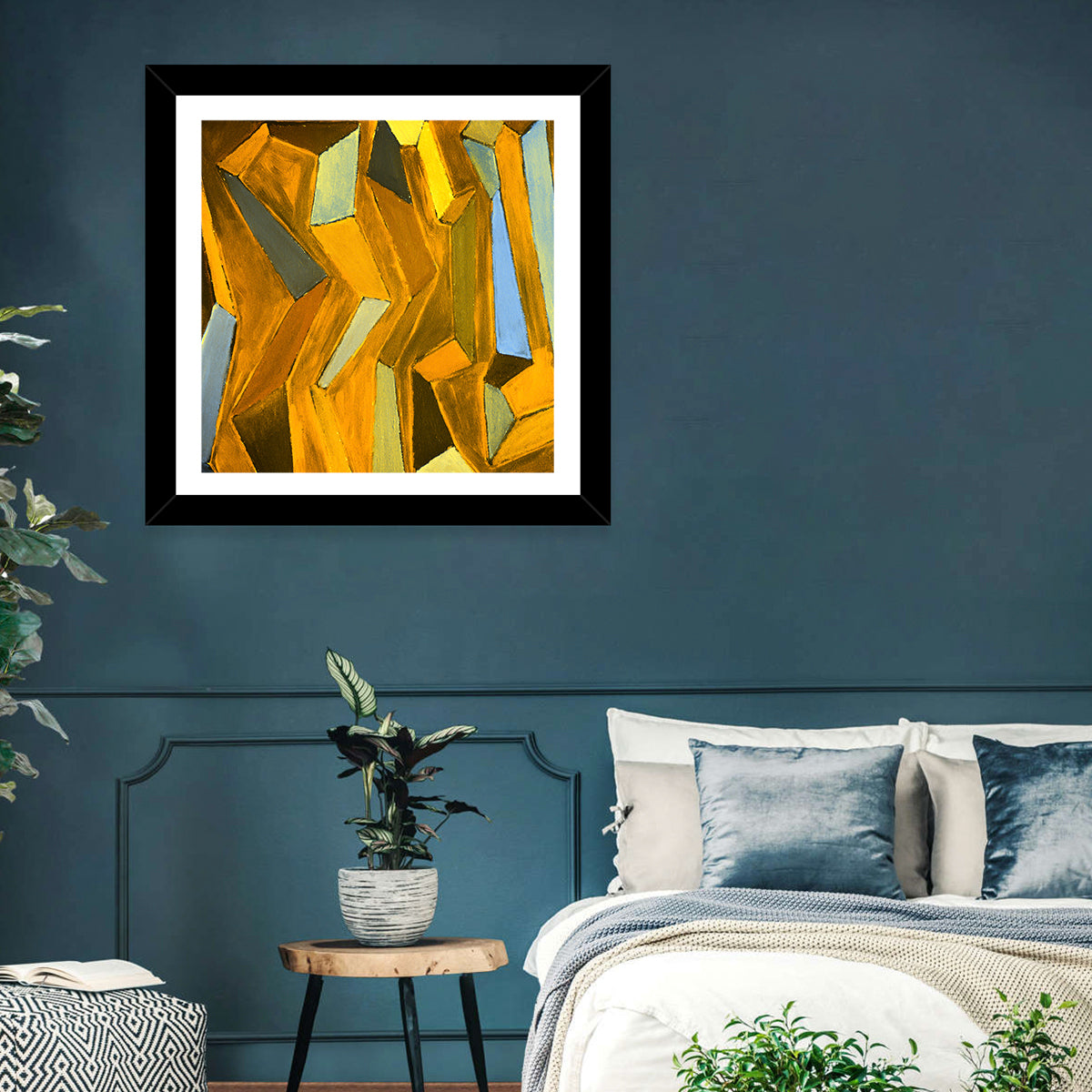 Golden Blocks Painting Wall Art