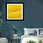 Golden Rice Terraces with Umbrellas Wall Art