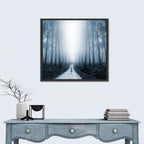 Misty Forest Road at Twilight Wall Art