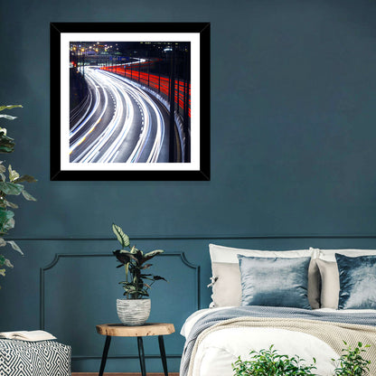 City Light Trails Wall Art