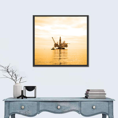 Oil Rig Sunset Wall Art