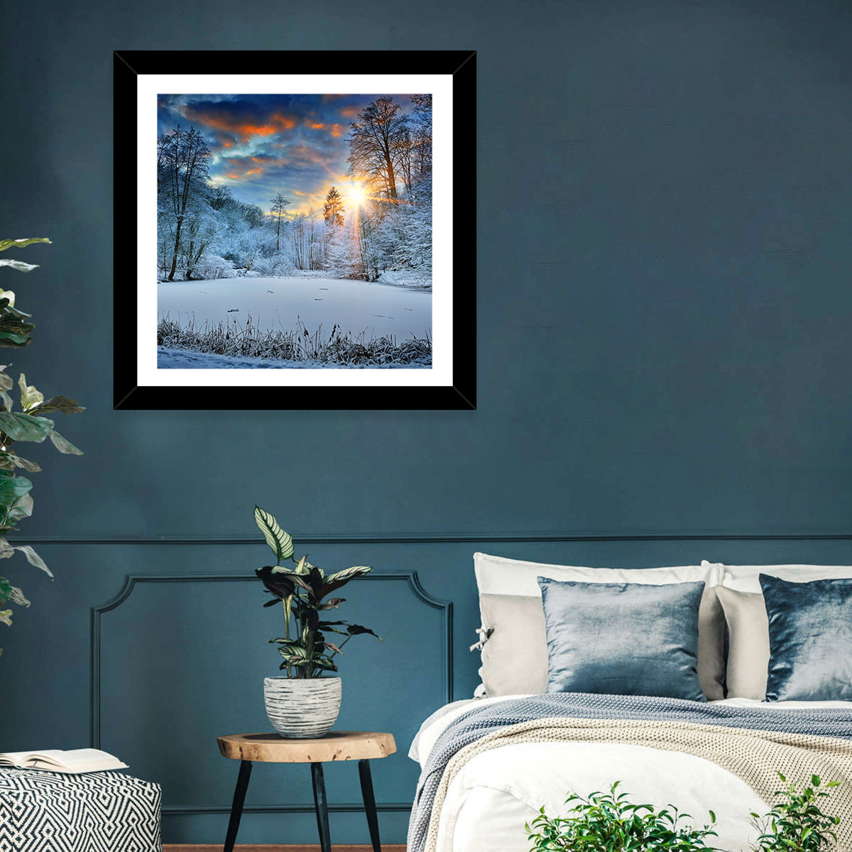 Frozen Forest Lake Wall Art