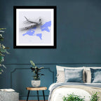 Airplane Over World Map Wall Art