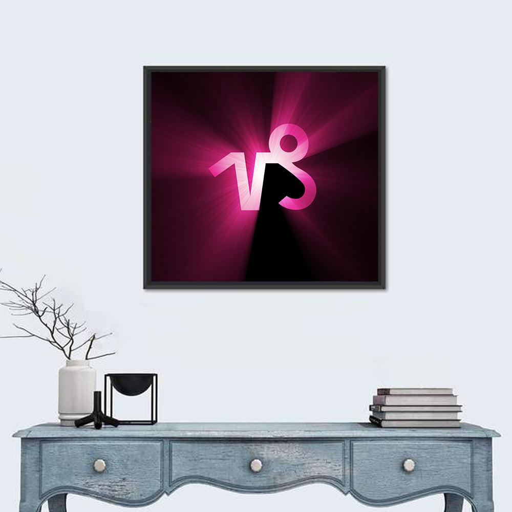 Glowing Capricorn Symbol Wall Art