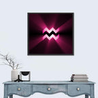 Magenta Aquarius Symbol Wall Art