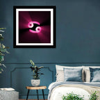 Glowing Pink Cancer Symbol Wall Art