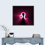 Glowing Magenta Leo Symbol Wall Art
